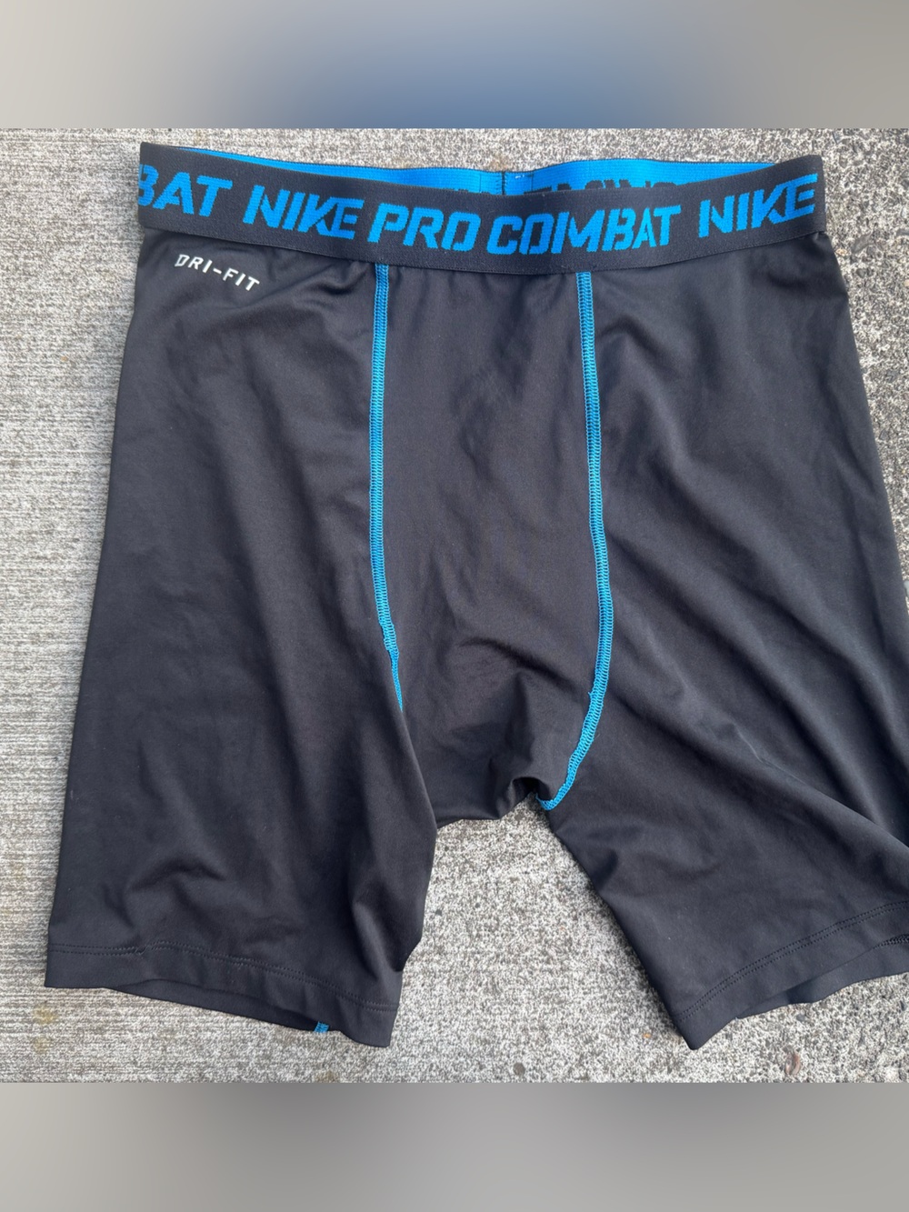 Nike Pro Combat Football Compression Shorts Black Blue XL 269604